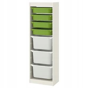 Polica do detskej izby - IKEA TROFAST SHELE s kontajnermi, bielym, zeleným b