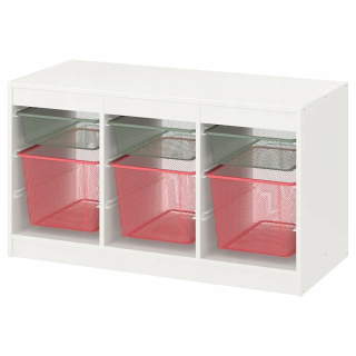 Regál do detskej izby - Ikea Trofast Green/Red Bage 99x44x56 cm