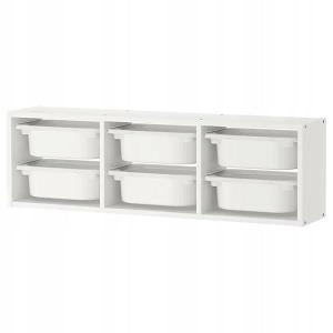Polica do detskej izby - IKEA TROFAST nástenná skrinka biela biela 99x21x30 c