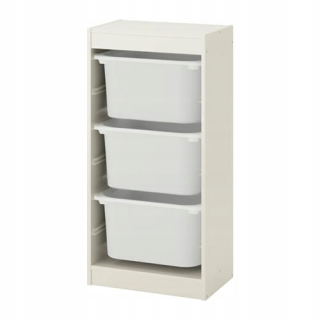 Polica do detskej izby - IKEA TROFAST regál 3 kontajnerov pre biele hračky