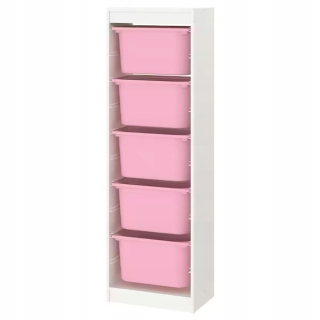 Komoda do študenskej izby - Ikea Trofast biela polička+5 hračiek kontajnerov r