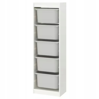 Komoda do detskej izby - Ikea Trofast biela polička+5 hračiek s kontajnermi s