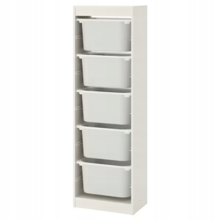 Regál do detskej izby - Knižnica IKEA TROFAST BIELA + 5 boxov na hračky