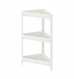Skrinka do kúpeľne - Ikea Vesken Corner Bookcase, White, 33x33x71