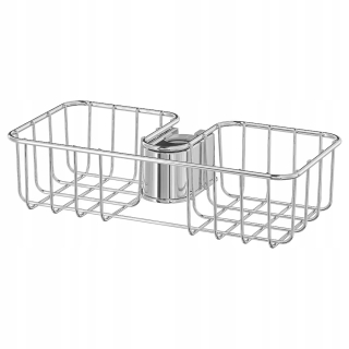 Kúpeľňová polica - Ikea voxnan sprchová polica Chrome 25x6 cm