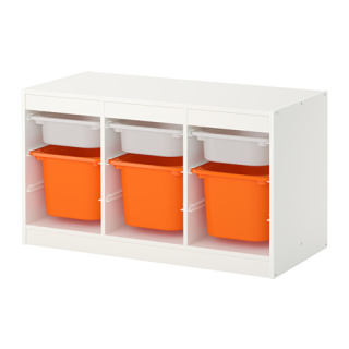 Úložný regál, polica do izby - Ikea Rack Cabinet Tropfast Trophast White + Orange