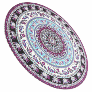 Prikrývka, prehozy na posteľ - INDICKÝ OBRUHOVÝ POKRÝVOK NA TABLE MANDALA UTERÁK