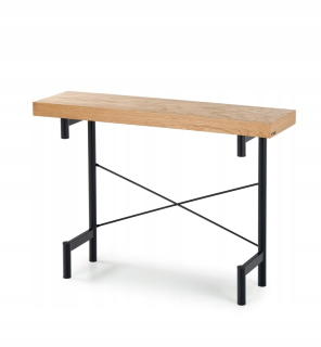 Konzolový stolík do predsiene - Inferno Natural Oak Console - čierna