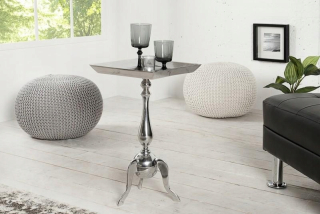 Toaletný stolík - Invicta Table Jardin Square Striebro - hliník