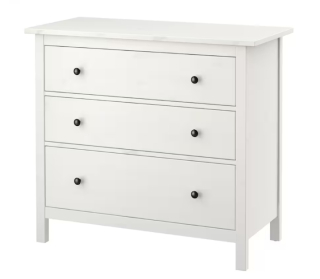 Komoda do detskej izby - Ikea hemnes 3 zásuvky 108 x 50 x 96 cm biele