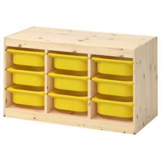 Regál do detskej izby - Ikea Trofast stojan svetlo borovicová žltá 94x44x52 cm