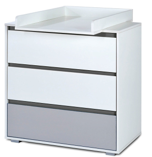 Komoda do študenskej izby - Kluupś Dresser Dalia Gray s prebaľovacím stolom