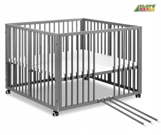 Klupś Playpen Jonas Graphit s kolesami