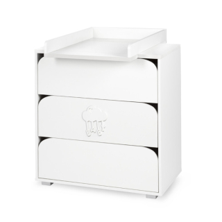 Komoda do študenskej izby - Klupś Dresser s prebaľovacím stolom Nel Cloud White