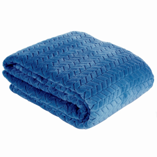 Prikrývka, prehozy na posteľ - Prikrývka 170x210 mikrovlákna s 3D Cindy Navy Blue