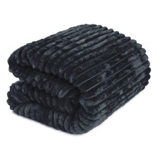 Prikrývka, prehozy na posteľ - Prikrývka 200x220 Plaid Microfigber Bedspread čierne pruhy