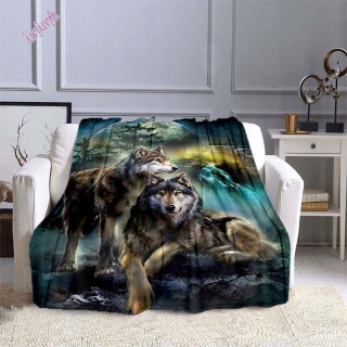 Prikrývka, prehozy na posteľ - 3D prikrývka vlkovej pohovky Bedspreads pre postele super teplé
