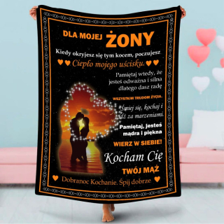 Prikrývka, prehozy na posteľ - Prikrývka: Pre moju manželku, polárny koleno 152x203 cm fleece