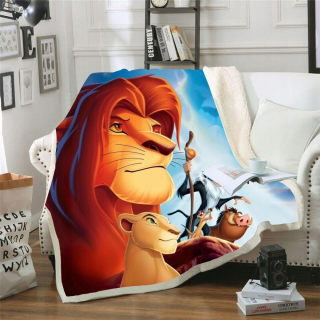 Prikrývka, prehozy na posteľ - Prikrývka detí krásneho Simba King of Lion a priateľov