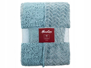 Prikrývka, prehozy na posteľ - Prikrývka Inez s Sherpa Blue Miss Lucy 170x210 cm