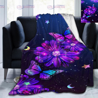 Prikrývka, prehozy na posteľ - Farebná prikrývka Butterfly Mäktfly kvet 3D tlač