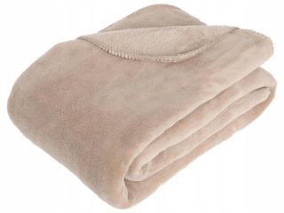 Prikrývka, prehozy na posteľ - Mäkká prikrývka teplá béžová kocky pre obývaciu izbu 180x230 cm