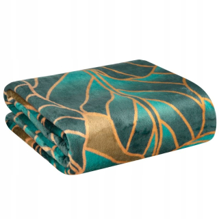 Prikrývka, prehozy na posteľ - Prikrývka mikrofiberu 150x200 tyrkysových listov