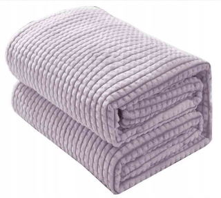 Prikrývka, prehozy na posteľ - Black Bedspread extrudované kockované 160x200 Light Heather