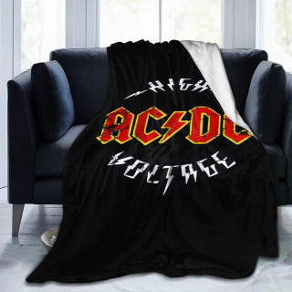 Prikrývka, prehozy na posteľ - KOC New Rock Syndróm AC/DC 3D prikrývka s tlačou