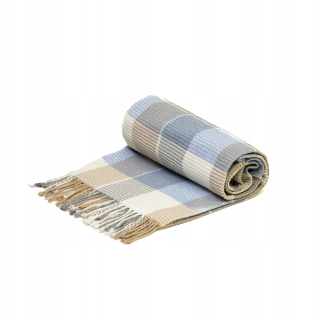 Prikrývka, prehozy na posteľ - Blash Plaid prikrývka Blue Grille Waffle 130x190 cm