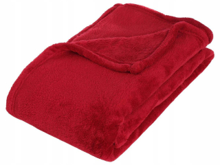 Prikrývka, prehozy na posteľ - Čierna kockovaná, hrubá mäkká mikrovlákna červená 150x125