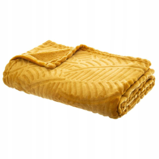 Prikrývka, prehozy na posteľ - Zoznam fleecových prikrývok teplý žltý vzor 150x125