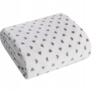 Prikrývka, prehozy na posteľ - Poly prikrývka 150x200 Srdce Srdce Sale