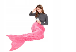 Prikrývka, prehozy na posteľ - Mermaid Prikrývka Tail Mervermaid Microfigber Amaranth 140 cm