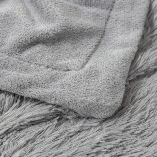 Prikrývka, prehozy na posteľ - Chlpatá prikrývka 200x220 Gray Double -Double Shaggy