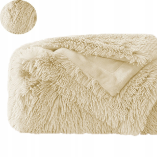 Prikrývka, prehozy na posteľ - Čierna talianska rukoväť s kožušinou Bedspread 160x200 Plaid