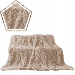 Prikrývka, prehozy na posteľ - Čierna talianska chlpatá kockovaná bedspread 220x240