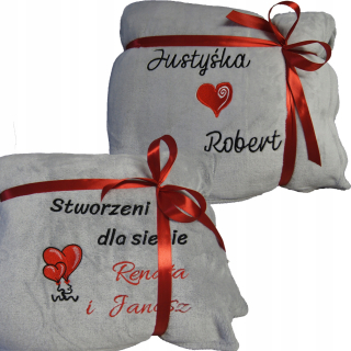 Prikrývka, prehozy na posteľ - KOC s výšivkou darček k narodeninám na Valentína 200x220