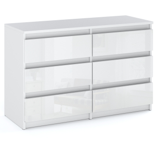 Komoda do obývačky - Moderný hrudník zásuviek 4 zásuvky betón biely lesk