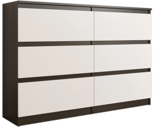 Komoda do obývačky - Karty s hrudníkmi 120 cm skrinky 6 zásuviek wenge mix produkt pl