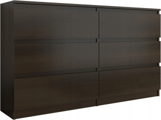 Komoda do študenskej izby - Zásuvky 120 cm skrinka 6 zásuviek Wenge Výrobca PL