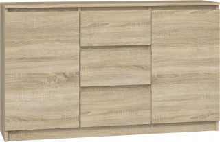Komoda do obývačky - Zásuvky 2d3s 120 cm dubové dubové zásuvky SOLON SALON