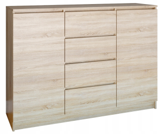 Komoda do obývačky - Zásuvky 2d4s 120 cm Sonoma 4 Zásuvky 2 Dvere Obývacia izba