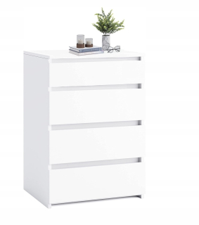 Komoda do študenskej izby - Zásuvky 60 cm Coco, skrinka, biela obývacia izba 4 zásuvky