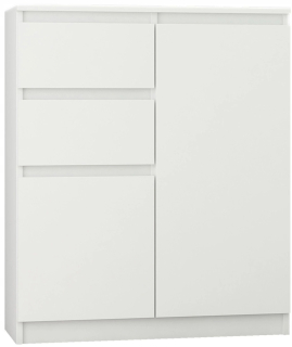 Komoda do obývačky - Karty s hrudníkmi 98 cm 2 zásuvky biele S2