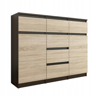 Komoda do študenskej izby - Zásuvky 98 cm skrinky 6 zásuviek wenge mix Sonoma S62d