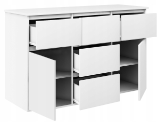 Komoda do detskej izby - Biela zásuvka 120 cm zásuvky K4 veľké skrinky Pasné