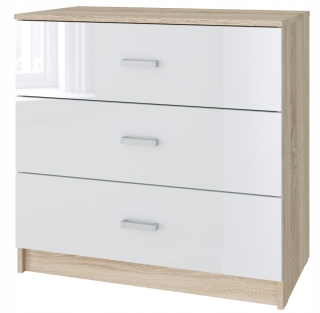 Komoda do obývačky - Kostol bieleho lesku Laminát/Sonoma 80 Loft Ardsel