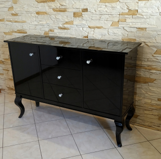 Toaletný stolík - Toaletný stolík ATB čierny 130 x 90 x 40 cm
