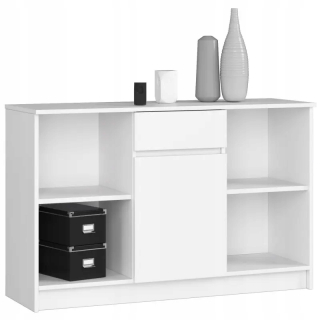 Komoda do obývačky - Karmeta na hrudi pre obývaciu izbu B-17 Biela kabinet 120 cm